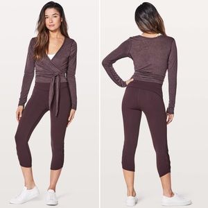 NWT SZ 6 lululemon athletica Tied to it Wrap in Heathered Black Cherry
